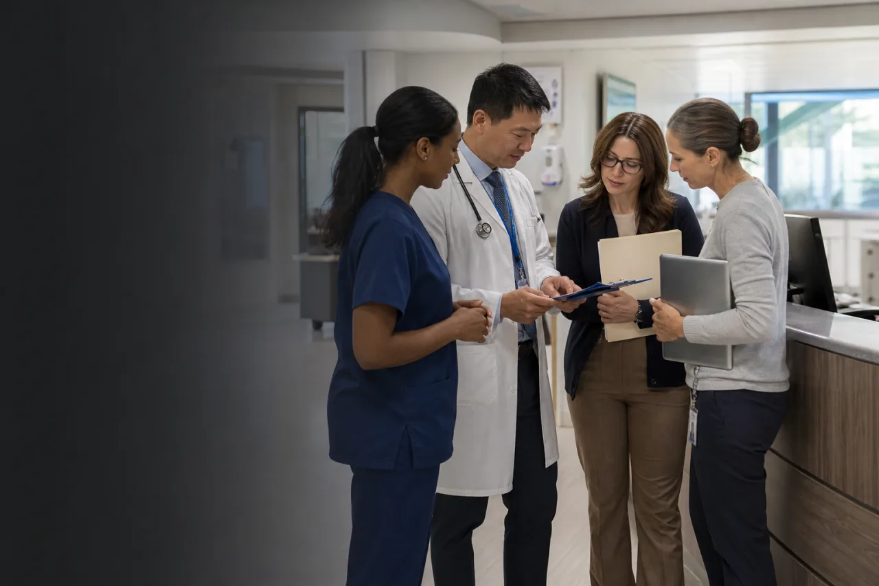 Multidisciplinary care team coordinating in a community clinic